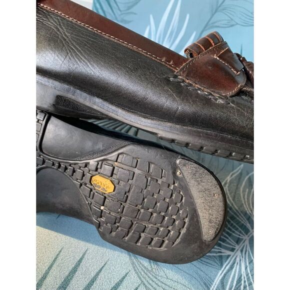 Johnston & Murphy Brown Black MOCCASIN TASSLE Leather Shoes mens 12 M main image 4